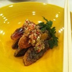 御田町 桃の木 - 前菜お任せ三品 揚げ皮蛋