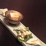 花仙庵 仙仁温泉 岩の湯 - 地のものを使った前菜。