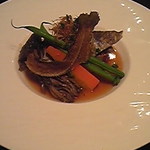 花仙庵 仙仁温泉 岩の湯 - 山女と大根のソテー。サクサクの骨が美味しい。