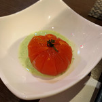 ここちもなか - お通し トマトのジュレ
                                