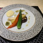 鉄板焼き ステーキ 湛山 - 野菜！