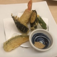 函館うに むらかみ 日本生命札幌ビル店 - 揚物　うにの磯辺揚げ ズワイ蟹湯葉巻き揚げ 野菜二点揚げ 自家製うに塩にて