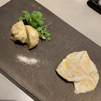 東京和食 りくう - 柿の白和えと栗の天ぷら