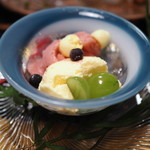 山ごぼう - レモンムースといちごのシャーベット