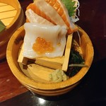 魚民 - イカサーモン刺身
