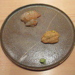 鮨 さかい - 牡丹海老、赤海胆
