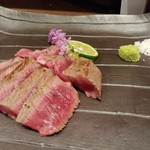 カジュアル割烹 周 - 十勝牛のステーキ仕立て 1200円