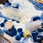 馳走 啐啄一十  - お造りがスタート。虎魚とマハタ。熟成されたお魚の味わいを満喫♡