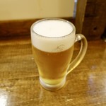 元祖長浜屋台ラーメン一心亭 - ［2019/08］生ビール(290円) *理由は分からぬが半額セールとのこと