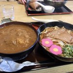 萬栄うどん - カレー丼セット かなりの量です