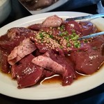 神保町食肉センター - ハツ&レバ（三皿）