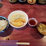 炭火焼き酒場 七拍子 - ささみフライ定食全景