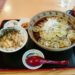 丸屋 - スダチの冷かけとのりたま天丼