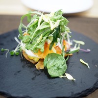 Osteria Tutto Sole - 冷前菜　信州サーモンのミルフィーユ仕立て　酢橘風味のクリームとマリネした野菜