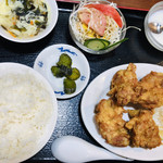 シン楽 - 唐揚げ定食 ご飯大盛り