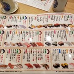 回転寿し トリトン - メニュー。一部。