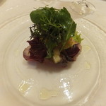 オーグードゥジュール メルヴェイユ 博多 - 長崎県産寒ブリの炙りグリエ　オレンジとコリアンダー風味