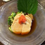 金町製麺 - 自家製あん肝と炙りタコ