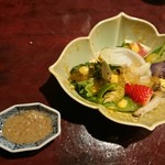 りょうりや 御旅屋 - 20品目のさらだ へしこソース