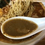 煮干らーめん 紫乱  - オロチョンスープ＋煮干しスープ