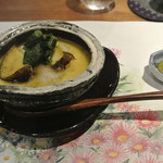 日本料理 潤花 - アワビのおこわの茶碗蒸し