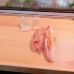 鮨の魚政 - 炙りサーモン、ズワイガニ