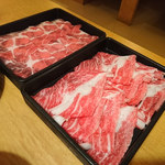Shabu Shabu Sukiyaki Don Tei - 国産牛ロース＋豚ロース