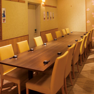 The private room with table seats with a door that closes is perfect for parties of about 30 people!