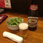 鳥屋二代目こばぁやし商店 - お通しの枝豆