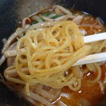 青龍 - ⑧マスター特製冷やしタンタンメン　麺アップ