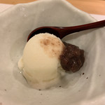 割烹 一楓 - 牛乳アイス　粒あん