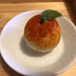 八百屋食堂 まるも - 見た目はりんごのポテトサラダ