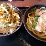讃岐製麺 - 鶏天うどん・かき揚丼　　＜完成形＞