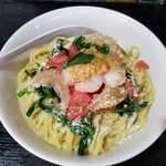 塩そば専門店 桑ばら - 牡丹海老とトマトの和えそば 〜海苔と牡丹海老卵添え〜