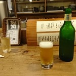 Akamadiyaasago - ビールは生ビールが無くハートランドと恵比須の瓶のみ