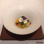 カーサ・デル・チーボ - ﾓｯﾂｧﾚｯﾗ･ﾃﾞｨ･ﾌﾞｯﾌｧﾗと10種類の野菜の冷たい食べるｽｰﾌﾟ