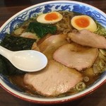 白河手打中華 賀乃屋 - 白河手打中華 賀乃屋　「焼豚ワンタン麺」1080円(税込)　味玉はラーパスでサービス