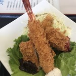 Kohi Ando Kicchin Gon Ne - ミックスフライ定食(海老フライ  クリームコロッケ  チキンカツx2  茄子)