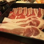 Shabushabu Hamada - やんばる島豚あぐー豪華３種盛り（ウデ・肩の肉・バラ）