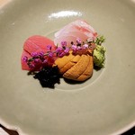 白金にし田 - 藍島の雲丹、鯛、マグロ