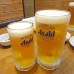 酒蔵十字屋 - 生ビールの中と大の差