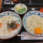 丸亀製麺 - 明太クリーム釜玉と釜玉のタマタマセット(´∀｀*)ｳﾌﾌ