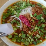 丸源ラーメン - 台湾ラーメン。てっぺんの唐辛子は食べなかった。そりゃぁね。