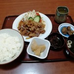 Ajidokoro Asakura - 豚肉の生姜焼定食です。(2019年9月)