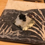 天ぷら 小泉 - 海苔としら海老とキャビア