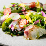 海鮮カルパッチョサラダ　わさびドレッシング