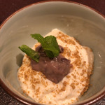 馳走 啐啄一十  - 白胡麻のプリン 小倉餡添え