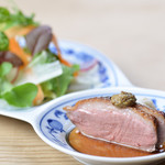 Duck loin and salad ~with moromi oil dressing~