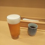 とんかつ燕楽 - お隣につられてビール発注