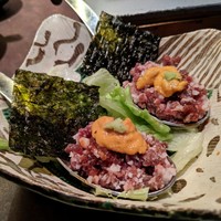 肉匠 とろにく 恵比寿店 - 牛とろフレークの雲丹のせワンスプーン